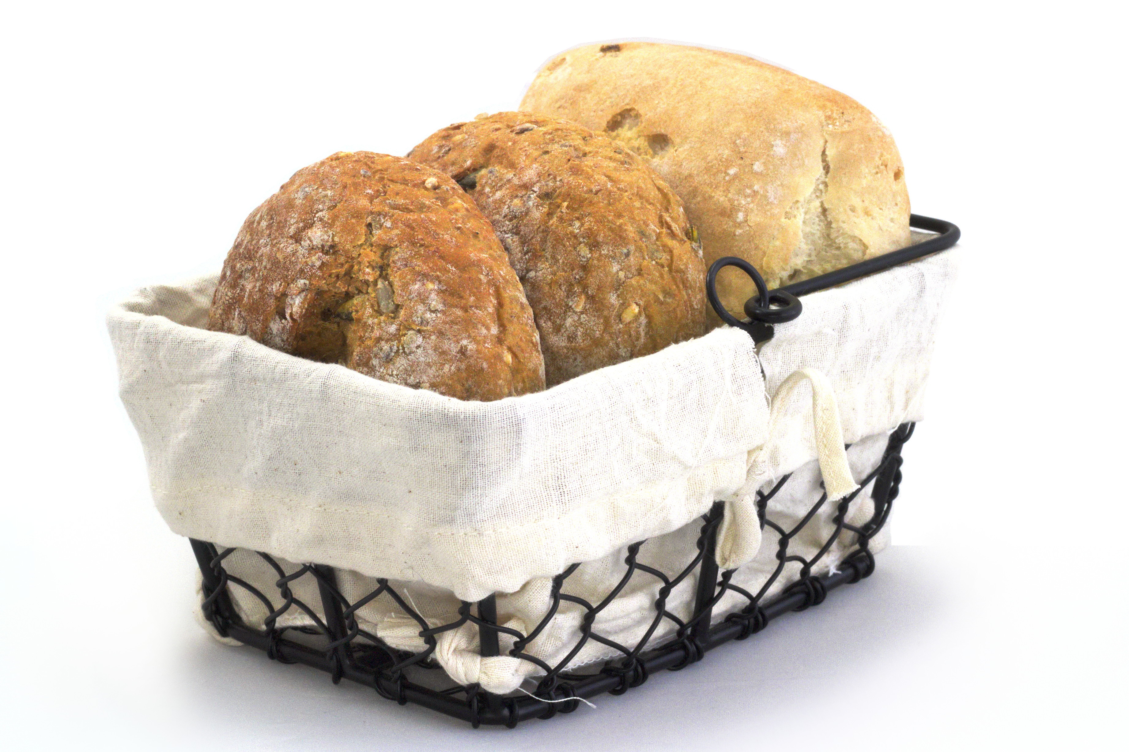 Square Wire Bread / Display Basket With Cloth Liner